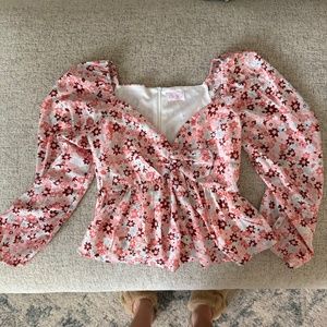 Pink Lily Floral Blouse